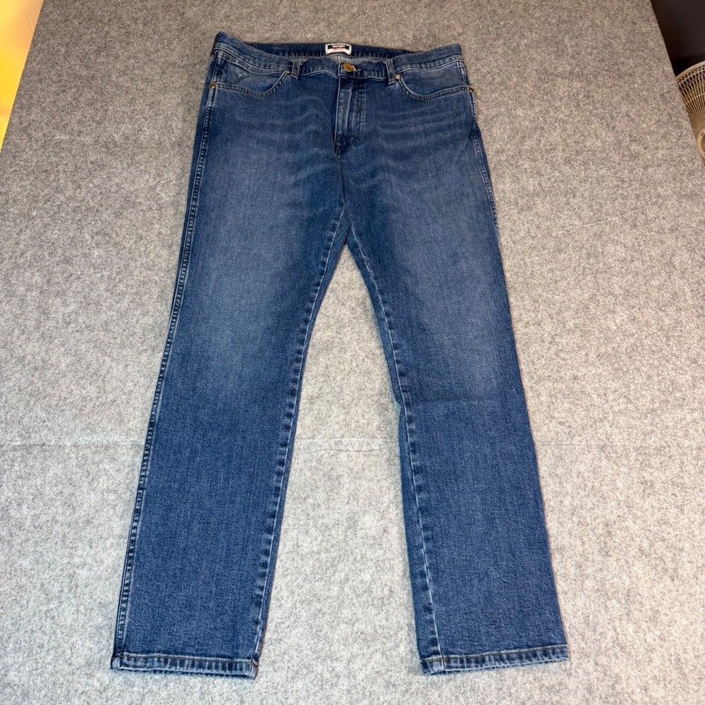 Wrangler Fender Larston Slim Tapered Jeans Blue Denim 36x32 Guitar Pick Pocket